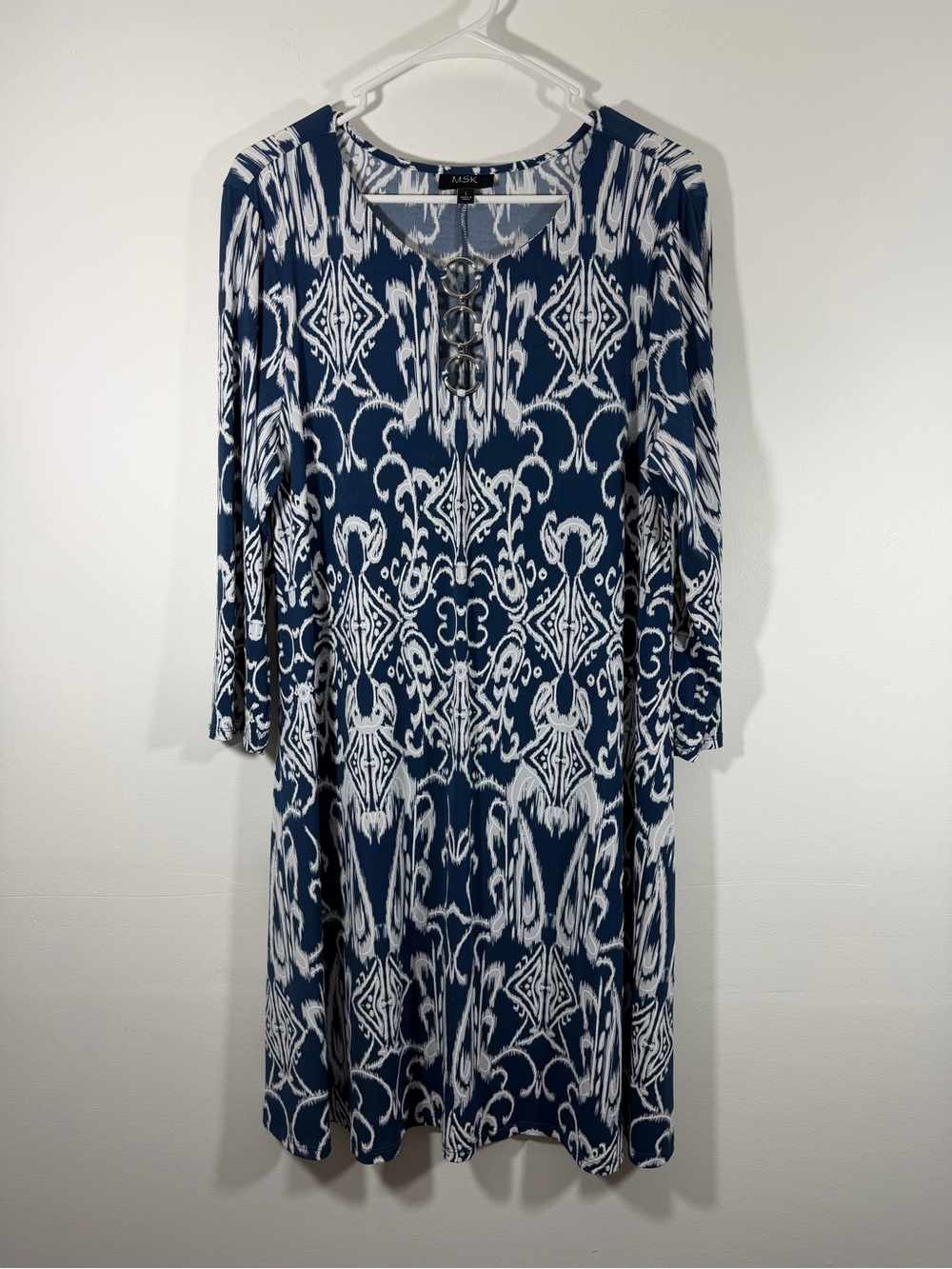 MSK women’s Blue and white dress